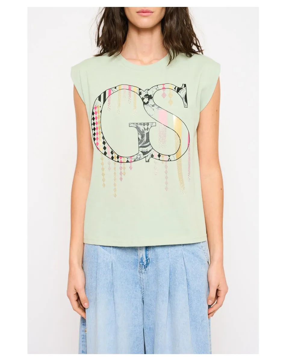 T-Shirt w romby z paskami