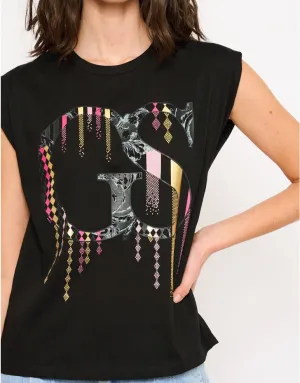 T-Shirt w romby z paskami