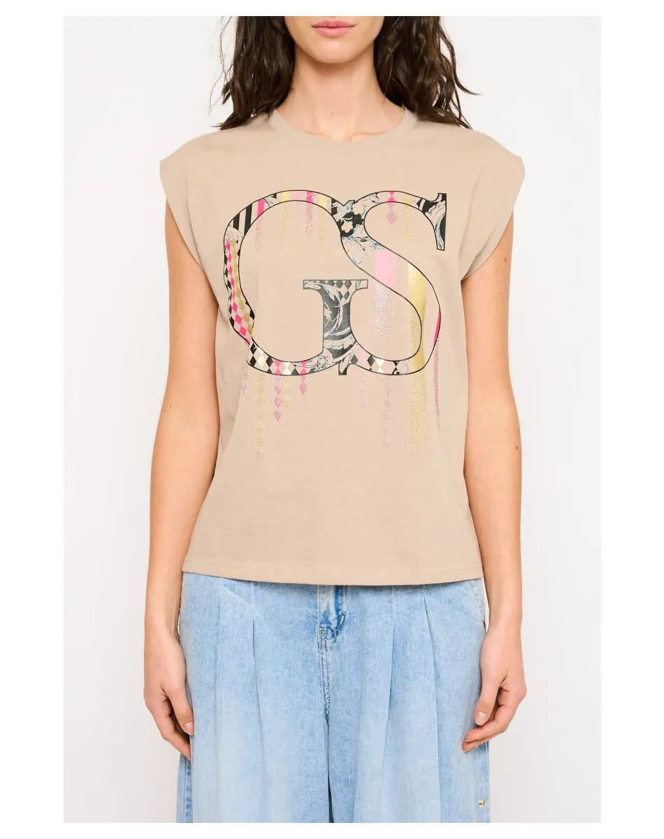 T-Shirt w romby z paskami