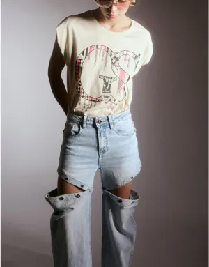 T-Shirt w romby z paskami