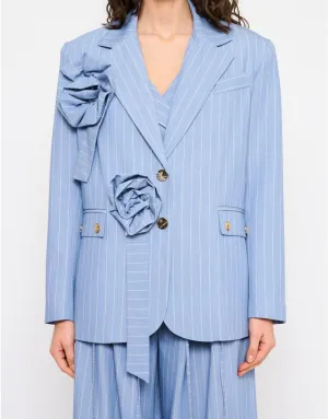 Marynarka z przypinkami w kształcie kwiatów