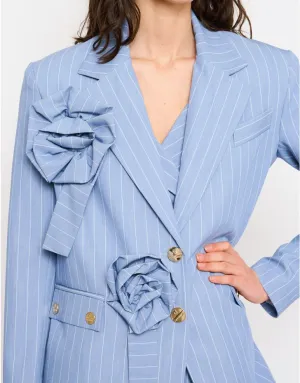 Marynarka z przypinkami w kształcie kwiatów